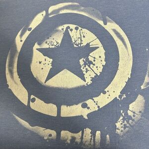 MARVEL Comics Men's Captain America Logo Style DRIP Blue T-Shirt Tee Size M